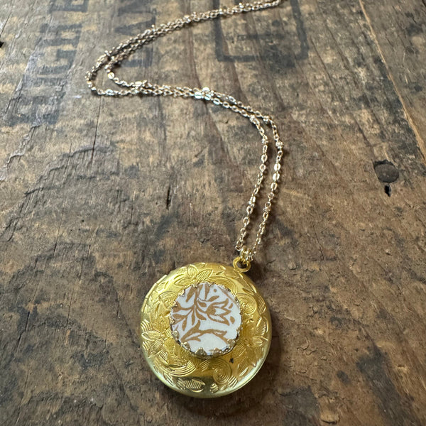 Golden Floral Locket