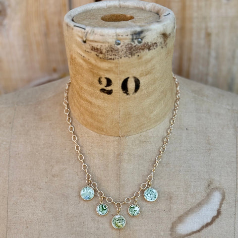 Green Peonies Charm 2 Necklace/Bracelet