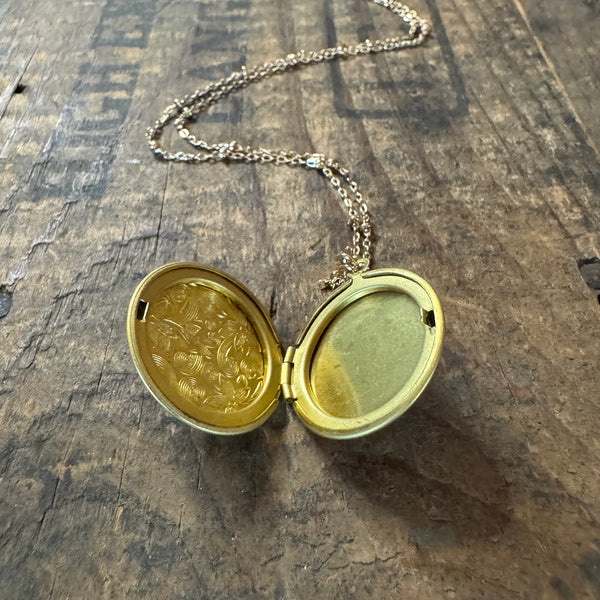 Golden Floral Locket